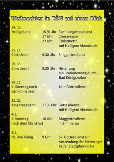 Weihnachten auf einen Blick